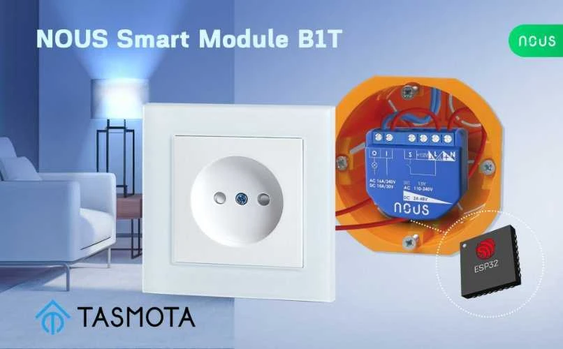 NOUS B1T WIFI Tasmota 1 kanalo relė ESP32