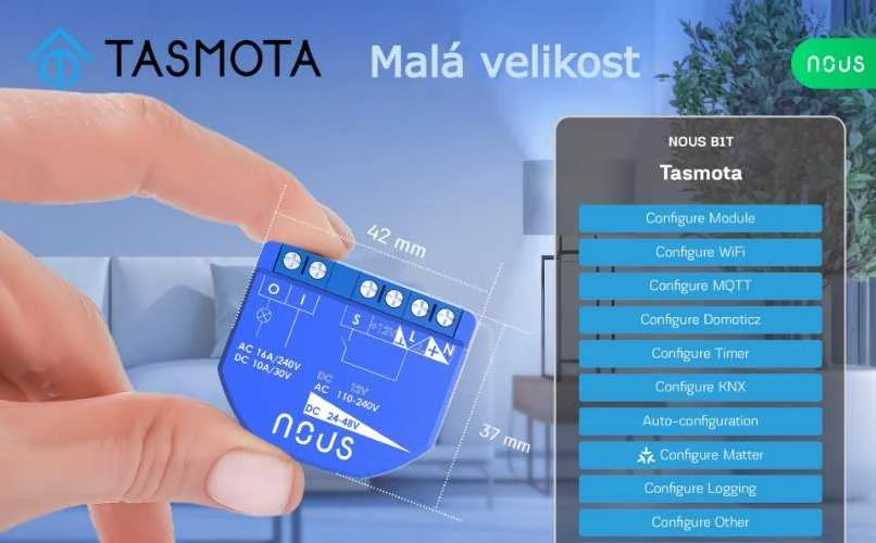 NOUS B1T WIFI Tasmota 1 kanalo relė ESP32