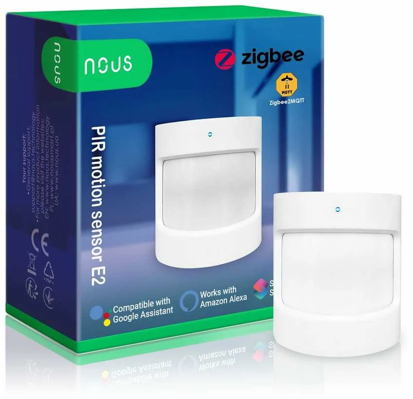 Išmanusis PIR judesio jutiklis E2, ZigBee, TUYA / Smart Life, NOUS
