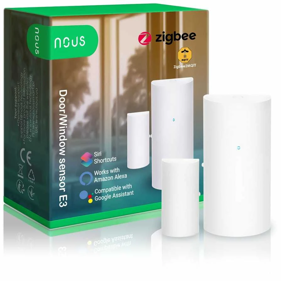 Išmanusis durų/langų jutiklis E3, ZigBee, TUYA / Smart Life, NOUS