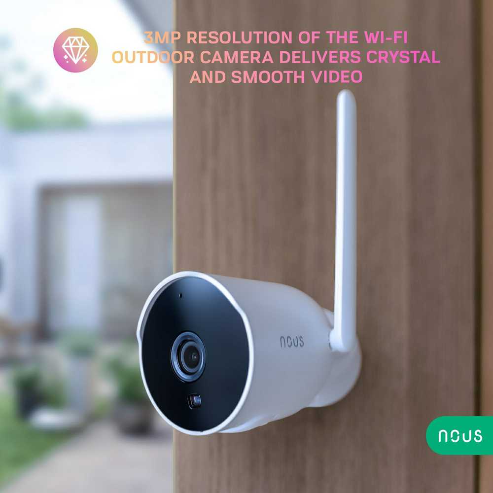 Wi-Fi lauko kamera W7P, 1080P, Micro-SD kortelės lizdas, IP66, TUYA / Smart Life, NOUS