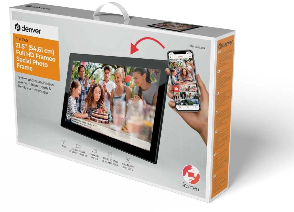 Nuotraukų rėmelis Denver Frameo PFF-2160 21.5" Digital Frame - Juodas