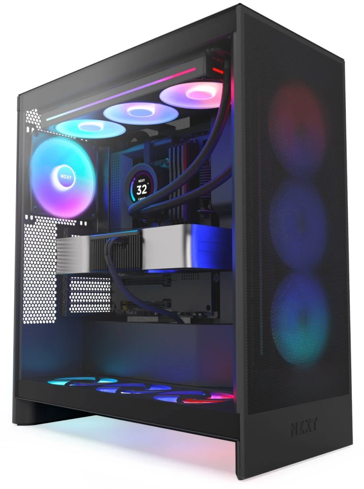 NZXT kompiuterio korpusas H7 Flow RGB 2024 midi bokštas juodas