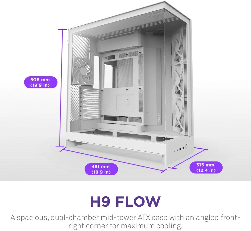 NZXT H9 Flow (2025) balta