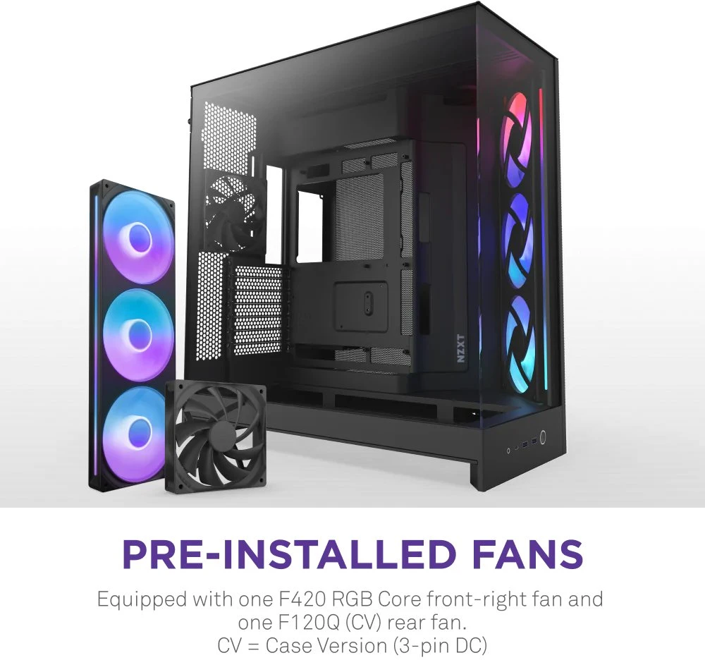 NZXT H9 Flow RGB Midi Tower Juodas