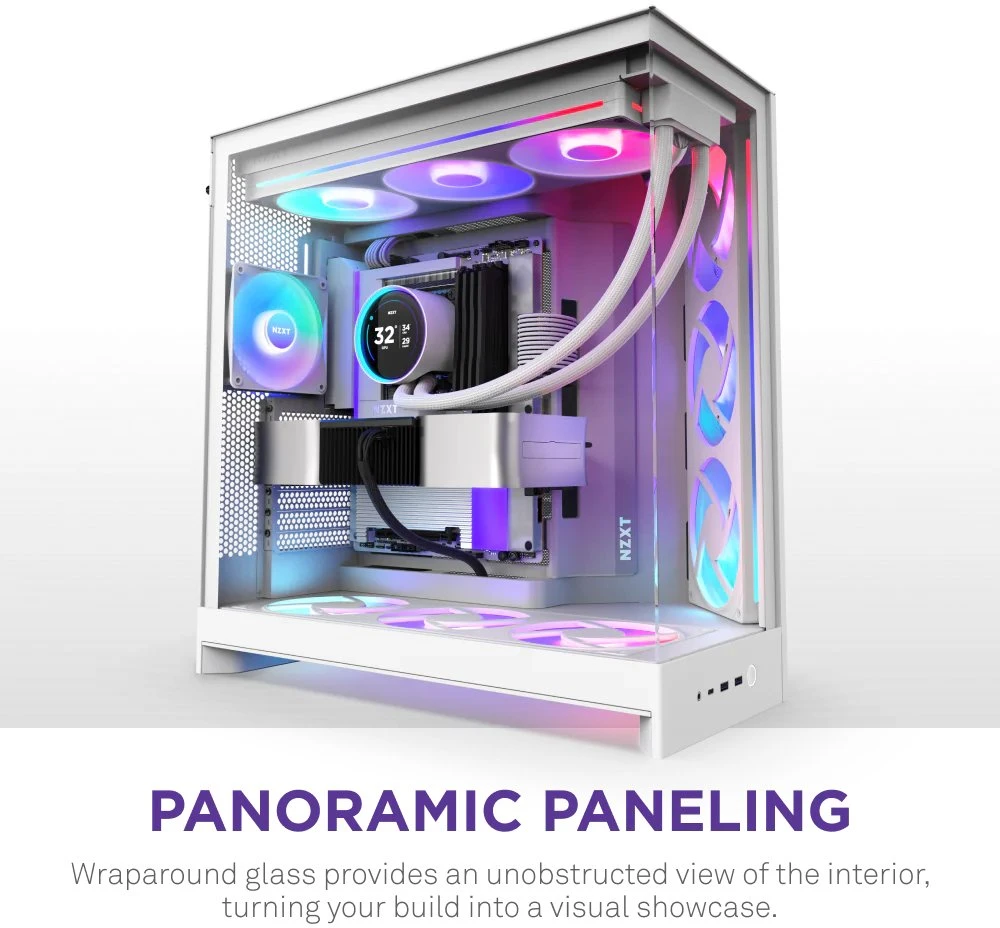 NZXT H9 Flow RGB+ MIDI bokštas Baltos