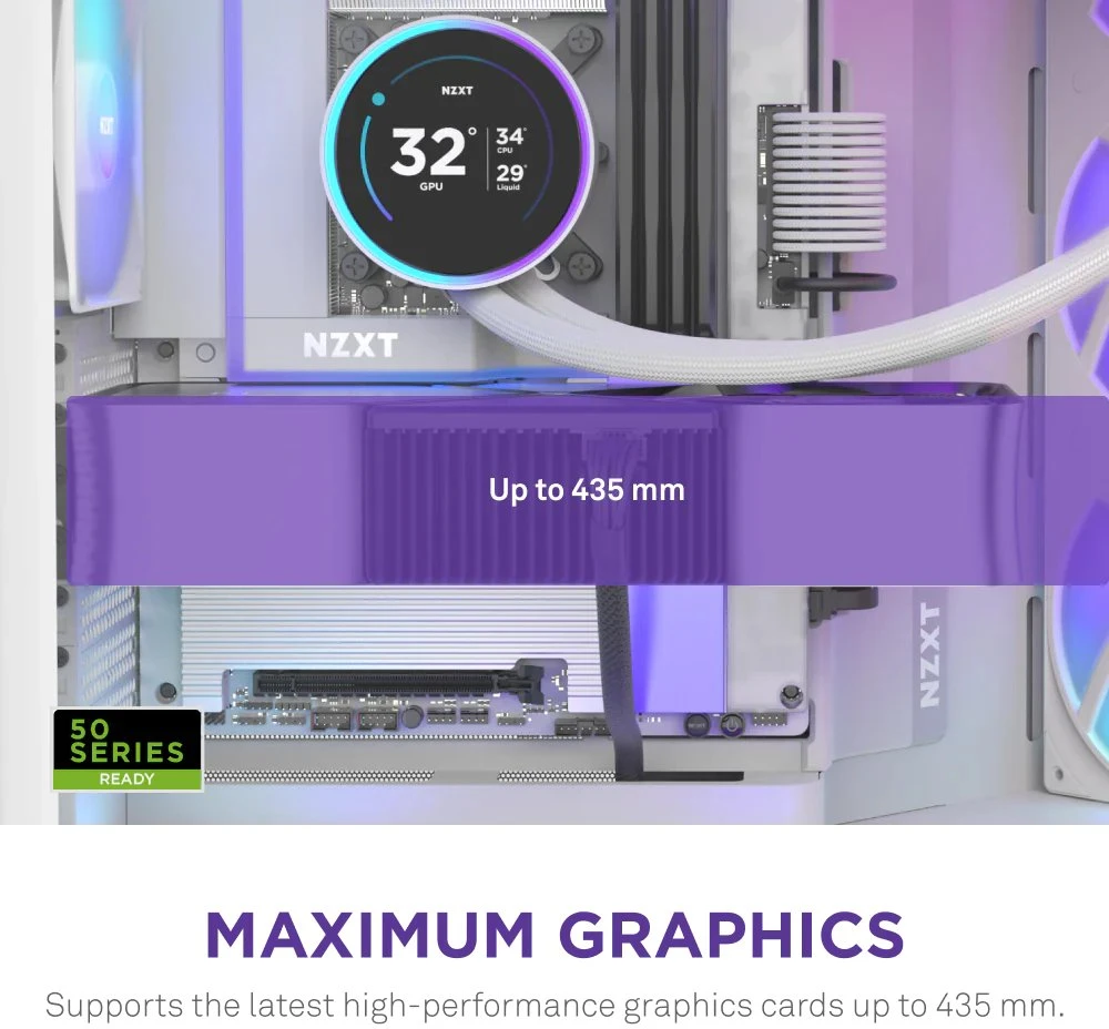 NZXT H9 Flow RGB+ MIDI bokštas Baltos