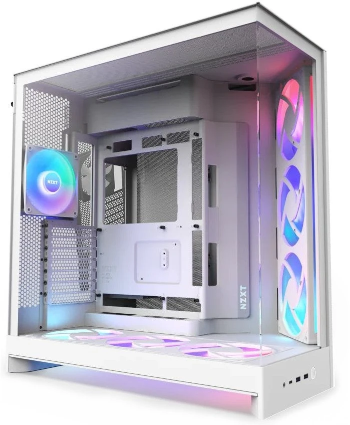 NZXT H9 Flow RGB+ MIDI bokštas Baltos