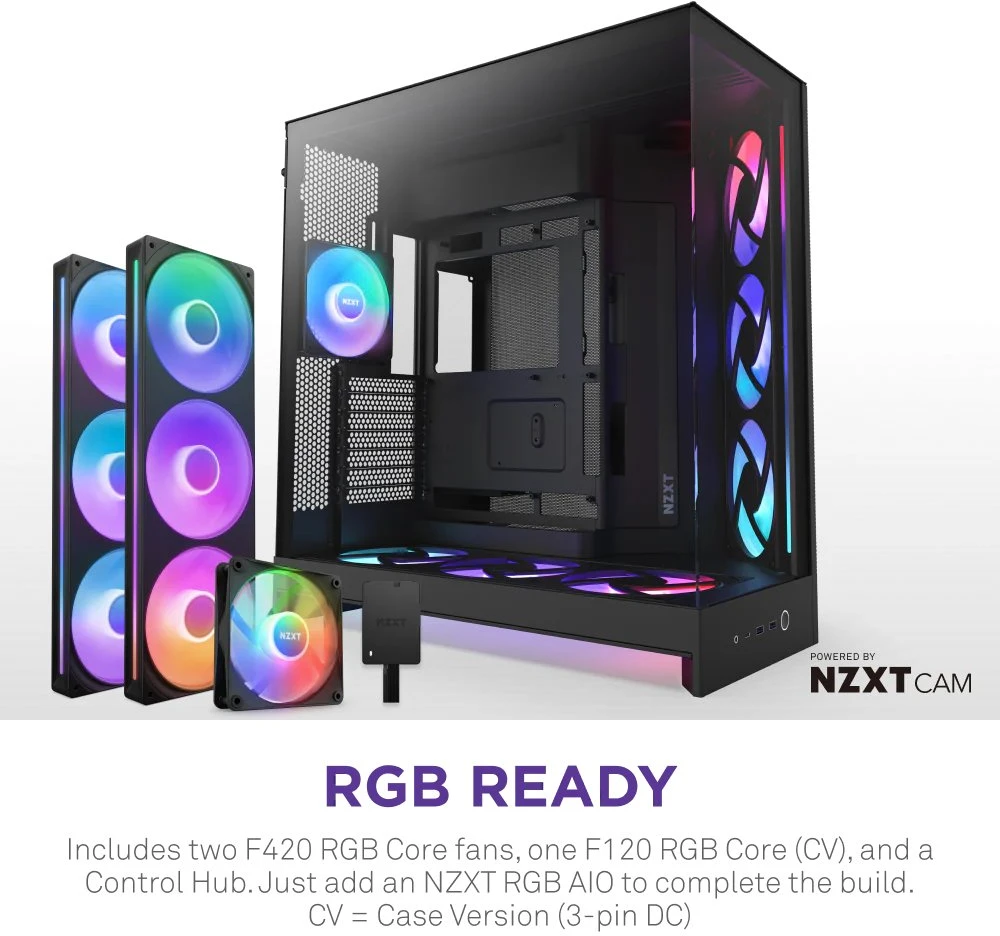 NZXT H9 Flow RGB+ (2025) juoda
