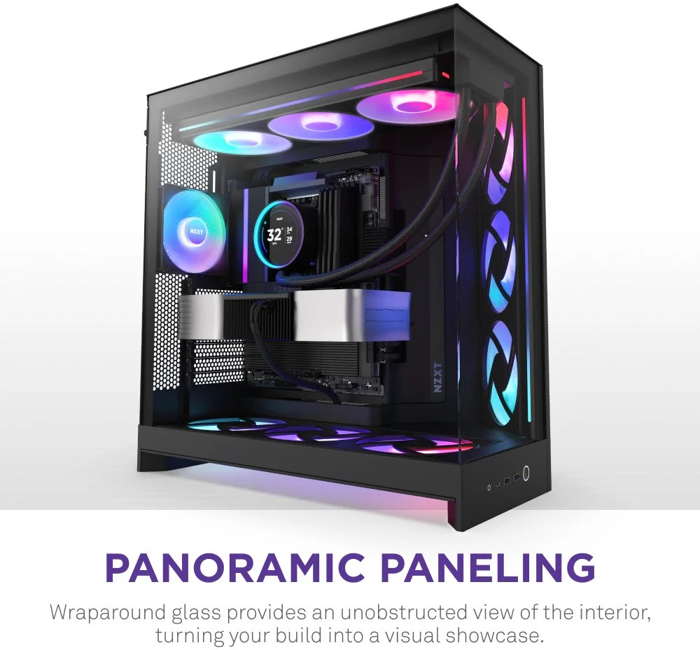 NZXT H9 Flow RGB Midi Tower Juodas