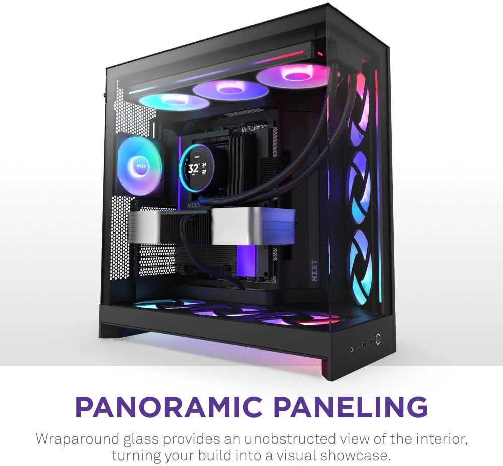 NZXT H9 Flow RGB+ (2025) juoda