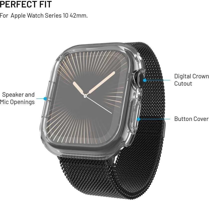 „FIXED Pure“ skirtas „Apple Watch Series 10“ 42 mm laikrodžiui, skaidrus
