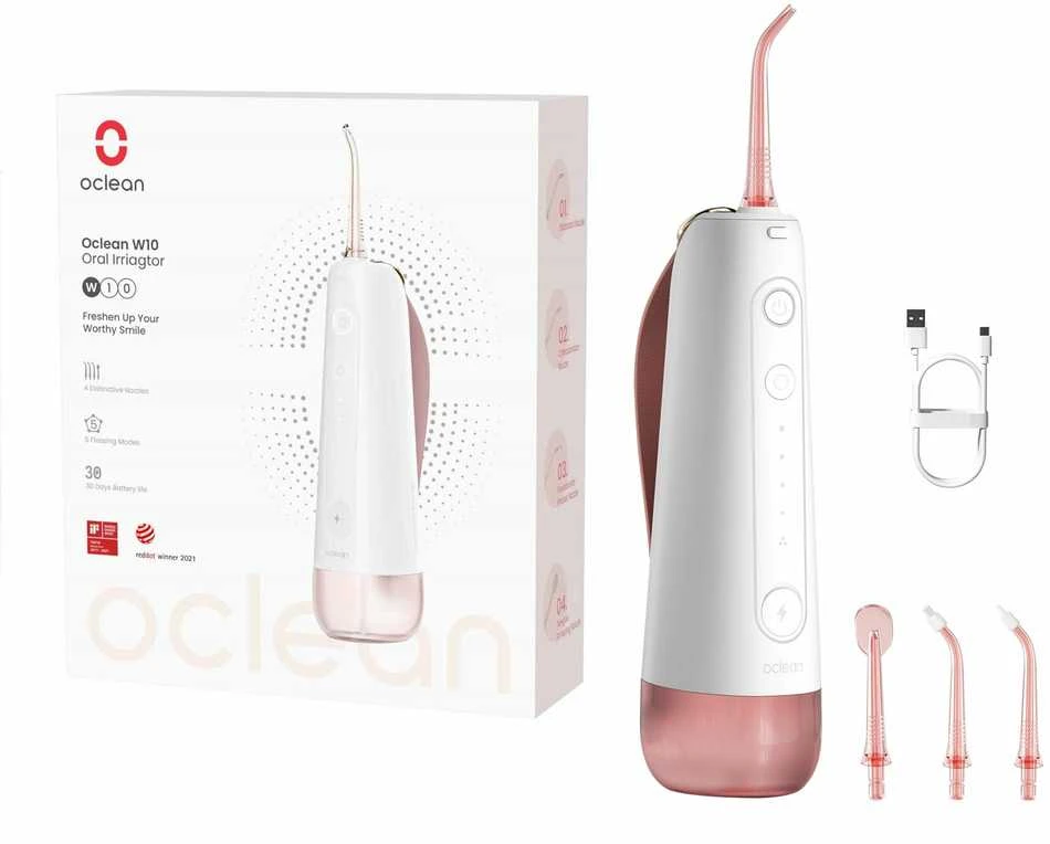 Oclean W10 Oral Irrigator burnos irigatorius, rožinis