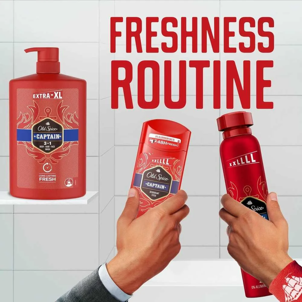 Old Spice Captain Dušo Želė Ir Šampūnas Vyrams, 1000 ml