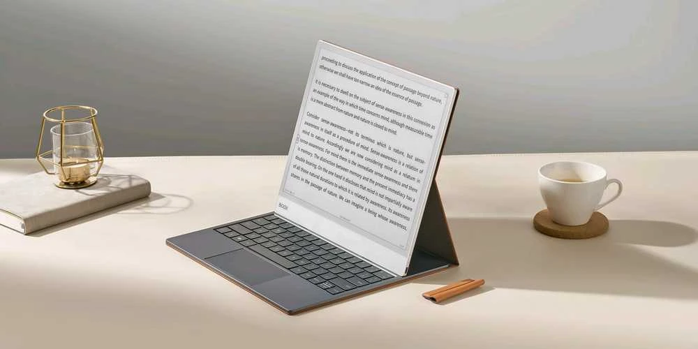 Onyx Boox Note Max / Tab X C magnetinis dėklas su klaviatūra, rudas