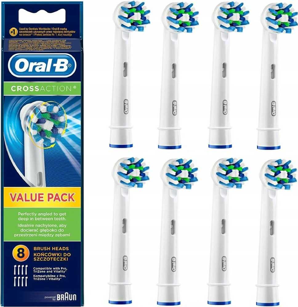 Dantų šepetėlis Braun Oral-B EB50-8 Cross Action Pro Dantų Šepetėlio Galvutės, 8 Vnt.