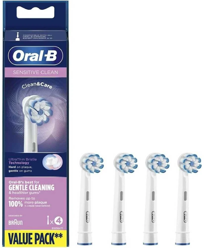 Braun Oral-B EB60-4 Jautrus Clean Pro Dantų Šepetėlio Galvutės, 4 Vnt.