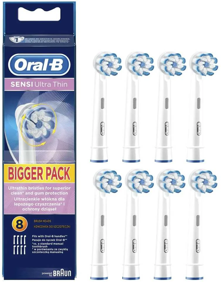 EB60-8 Braun Oral-B SENSITIVE Labai labai plonas Elektrinio Dantų Šepetėlio Galvutės