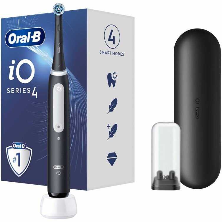 Elektrinis dantų šepetėlis Oral-B iO Series 4, juodos spalvos