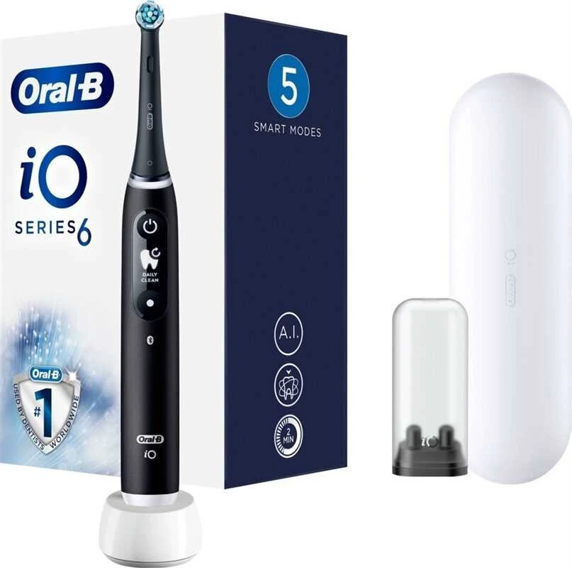 Braun iOM6.1B6.3DK Oral-B iO6 Elektrinis Dantų Šepetėlis Juodas Onyx