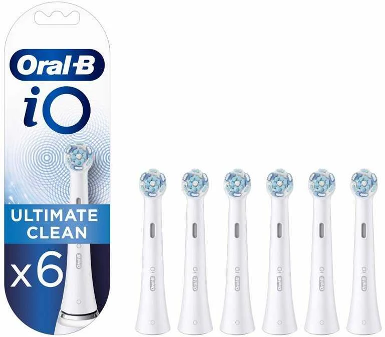 BRAUN iO RB CWF-6 Ultimate Clean Baltas 6ct antgaliai dant šepetėliui