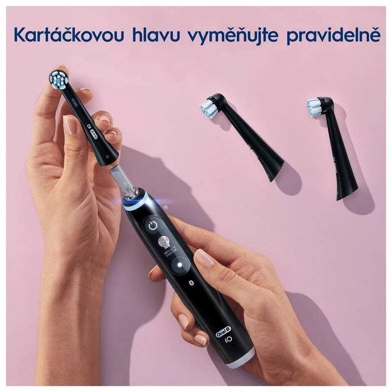 BRAUN iO RB CBF-6 Ultimate Clean Juodas 6ct antgaliai dantų šepetėliui