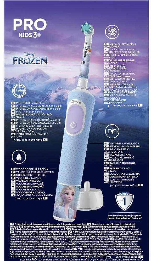Braun D103.413.2K Vitality PRO Kids Elektrinis Dantų Šepetėlis 3+ Frozen