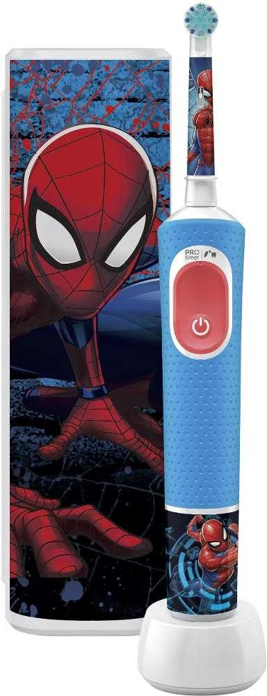 Elektrinis dantų šepetėlis Braun D103.413.2KX Vitality PRO Kids 3+ Spiderman + kelioninis dėklas