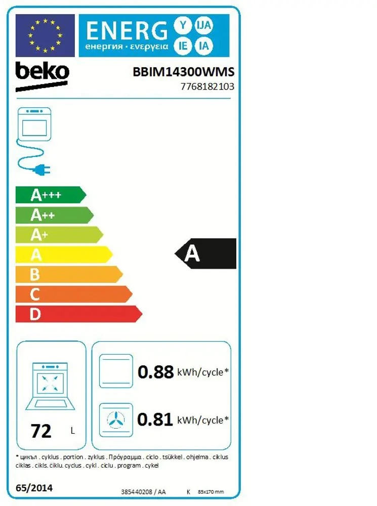 Orkaitė Beko BBIM14300WMS
