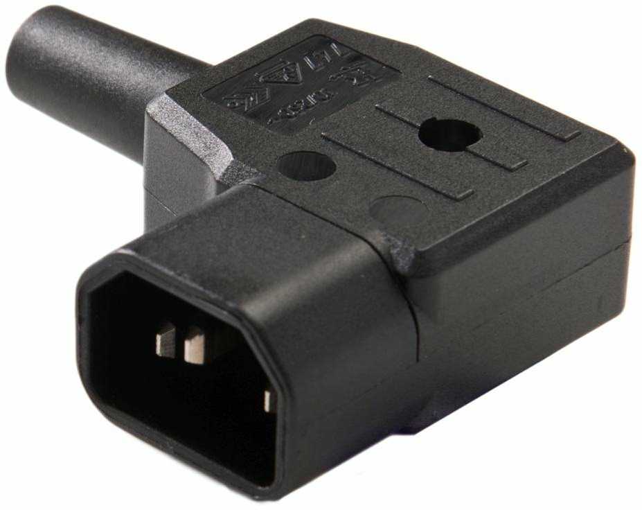 „PremiumCord“ maitinimo kabelio jungtis, 230 V IEC C14 kištukas, kampinis (cs220 / m90)