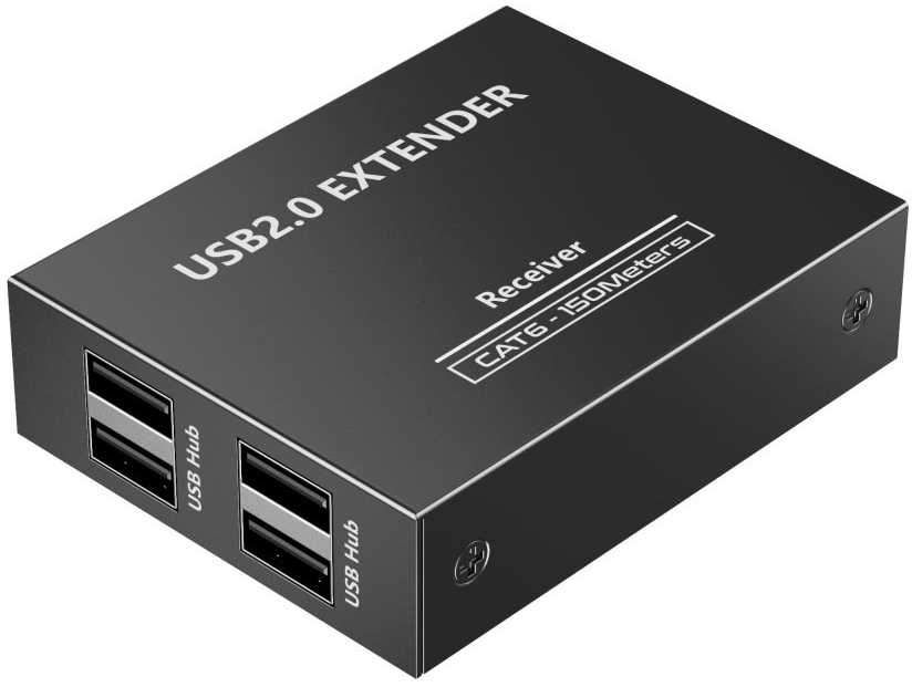 „PremiumCord“ 4 prievadų USB 2.0 ilgintuvas, skirtas Cat5/Cat5e/Cat6 jungtims iki 150 m