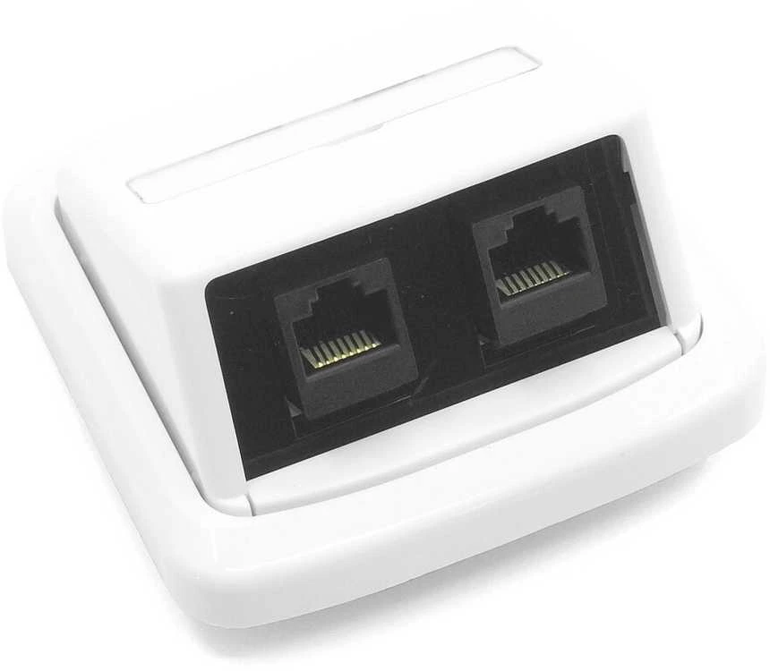 DATACOM ABB Tango duomenų lizdas UTP CAT5E 2xRJ45 WHkey, baltas