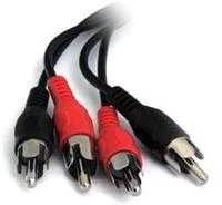RCA laido jungtys, raudonos ir juodos (2xRCA)