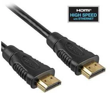 Juodas HDMI laidas su auksinėmis jungtimis