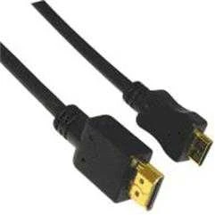 Juodas HDMI į mini HDMI kabelis su auksuotomis jungtimis
