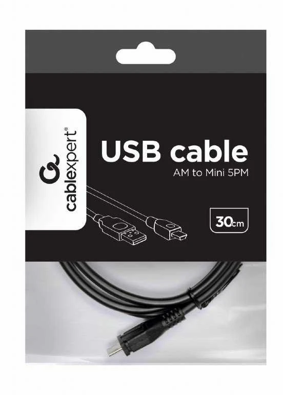 ADATA Cablexpert USB 2.0 A-kištuko MINI 5PM 1 pėdos kabelis, urmu pakuotė