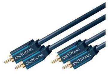 Kabelis Clicktronic RCA (Cinch) x2 - RCA (Cinch) x2 1m tamsiai mėlyna (70377)