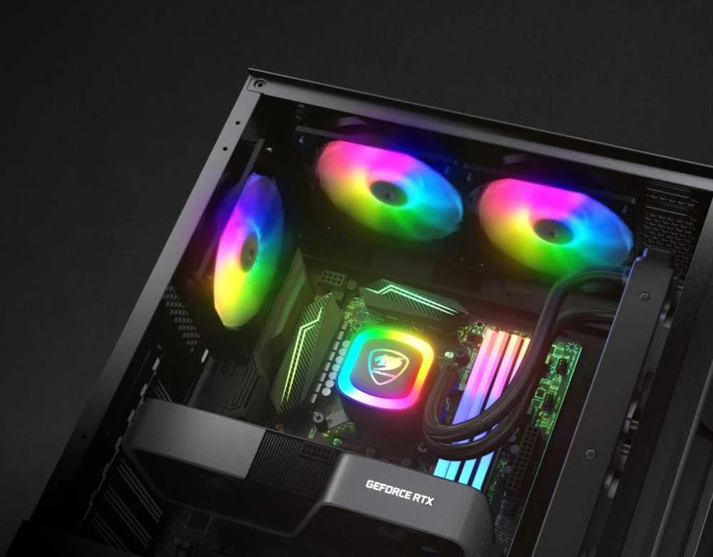 COUGAR MX360 RGB kompiuterio korpusas, vidutinio dydžio bokštas, Juodas