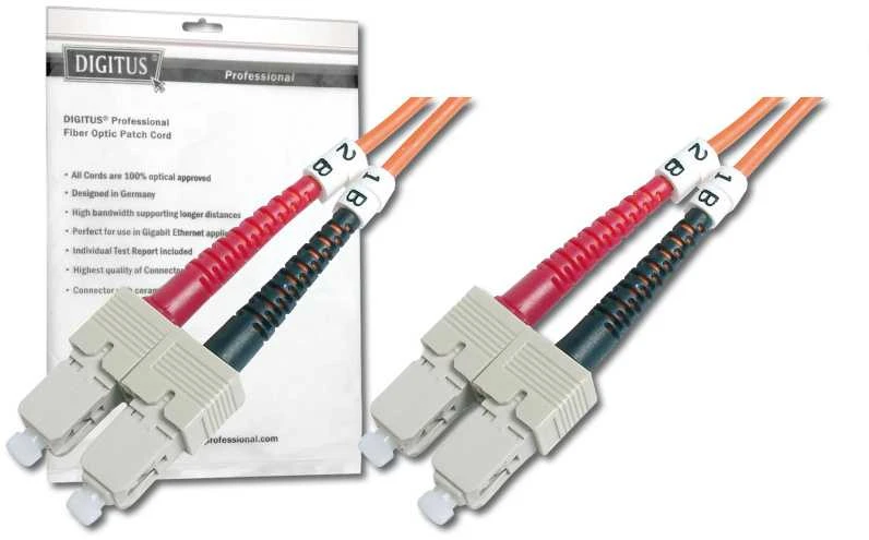 Assmann Electronic „Assmann“ elektroninis DIGITUS šviesolaidinis laidas nuo SC iki SC daugiamodis 50/125 m dvipusis ilgis, 1 m, klasė OM3
