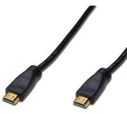 Assmann Electronic DIGITUS HDMI didelės spartos A tipo jungties kabelis su stiprintuvu. M/M 10.0m Full HD CE auksinis bl