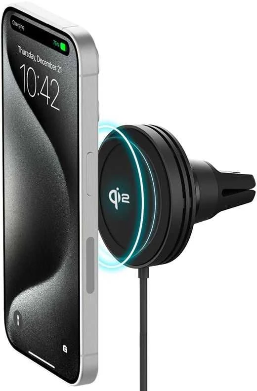 Belaidis magnetinis automobilinis telefono laikiklis iOttie Velox MagSafe Qi2 Wireless Air Vent Mount