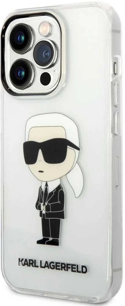 Karl Lagerfeld KLHCP14LHNIKTCT Apple iPhone 14 Pro 6,1″ skaidrus kietas dėklas Ikonik Karl Lagerfeld