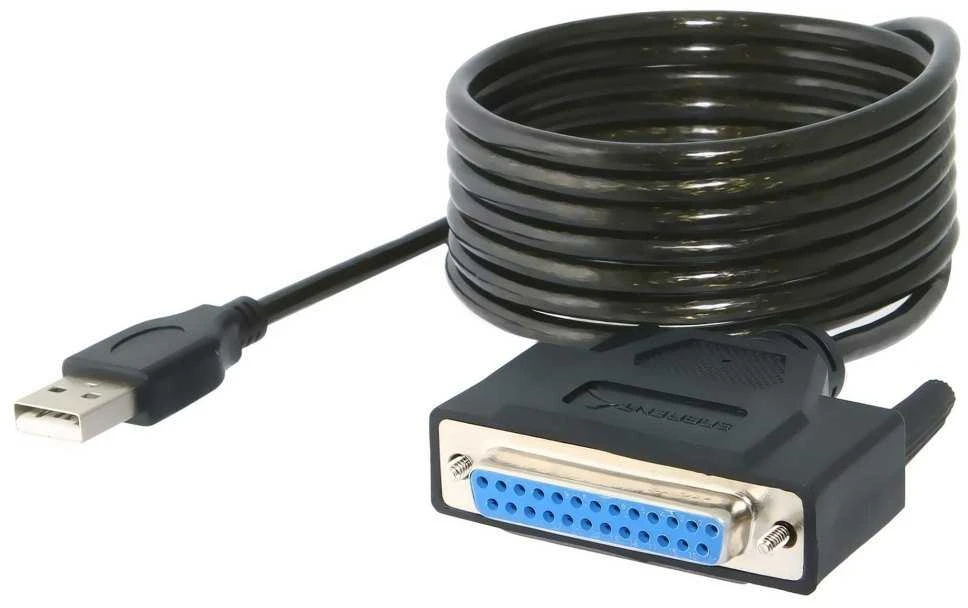 Kabelis USB PremiumCord USB-A - DB-25 1 m Juodas (kuprint2)