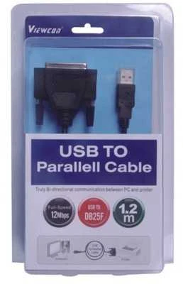 Kabelis USB PremiumCord USB-A - DB-25 1 m Juodas (kuprint2)