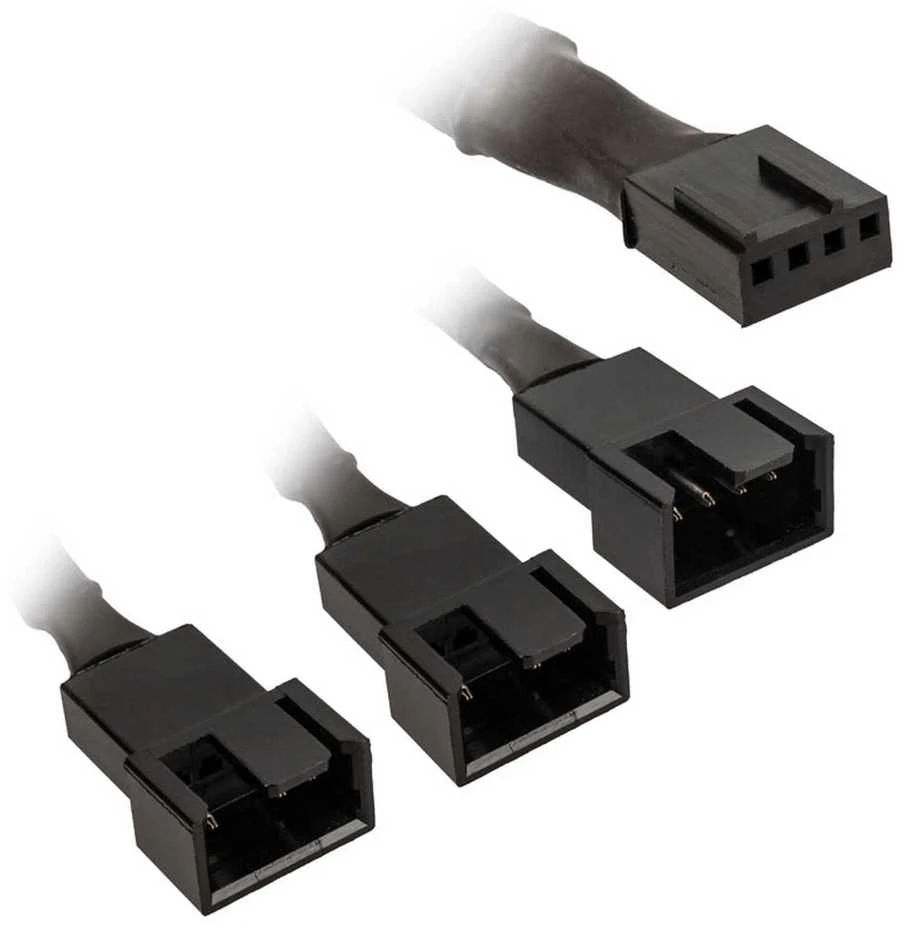 Kolink 1-3 PWM Fan Splitter Cable – 35 cm, braided, juodas