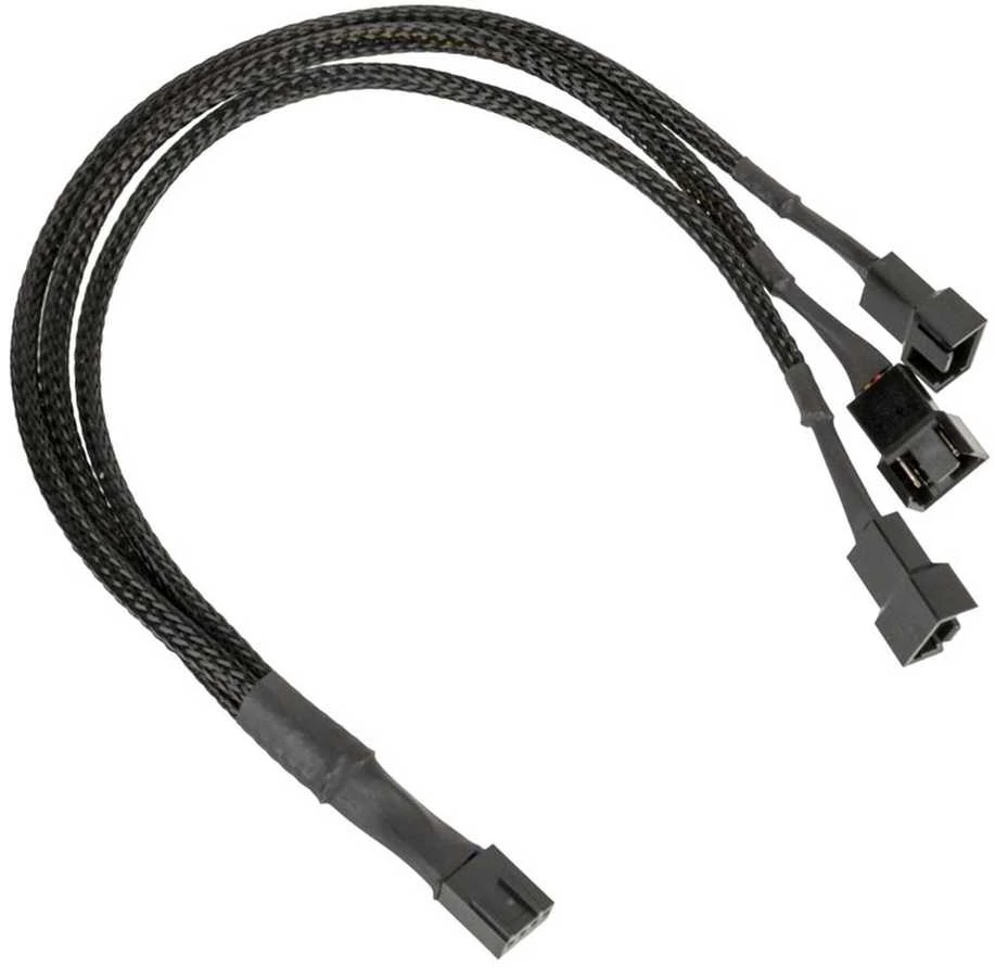 Kolink 1-3 PWM Fan Splitter Cable – 35 cm, braided, juodas