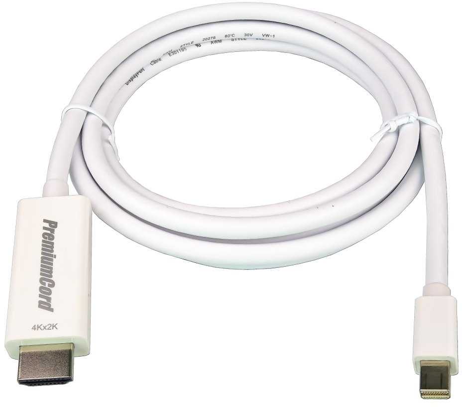 PREMIUMCORD Kabelis mini DisplayPort 1.2 na HDMI 2.0, pro rozlišení 4Kx2K@60Hz, 1m