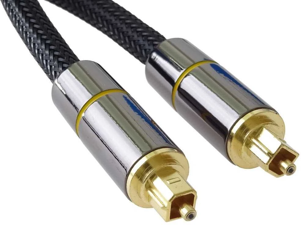 Toslink optinis kabelis su metaliniais antgaliais