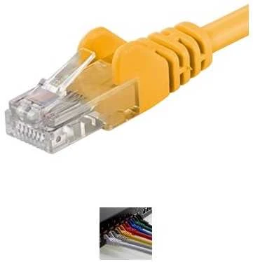 PremiumCord Patch kabelis UTP RJ45-RJ45 CAT6 7m geltonas