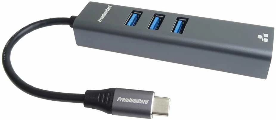 PremiumCord USB-C šakotuvas su trimis USB 3.0 prievadais